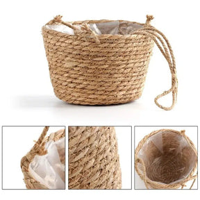 Jute Rope Hanging Plant Basket-