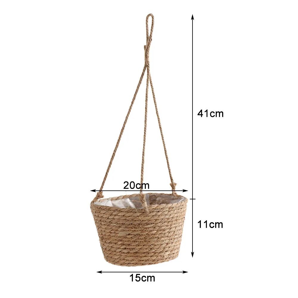 Jute Rope Hanging Plant Basket-