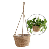 Jute Rope Hanging Plant Basket-Light Brown-