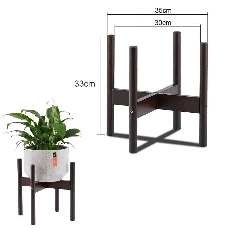 Large Durable Wood Plant Stand Rack-Coffee L-