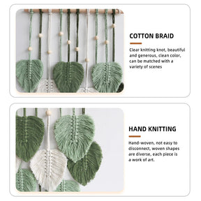 Leaves Tassels Hand-woven Macrame Wall Decoration-