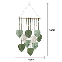 Leaves Tassels Hand-woven Macrame Wall Decoration-Green-