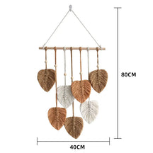 Leaves Tassels Hand-woven Macrame Wall Decoration-Khaki-