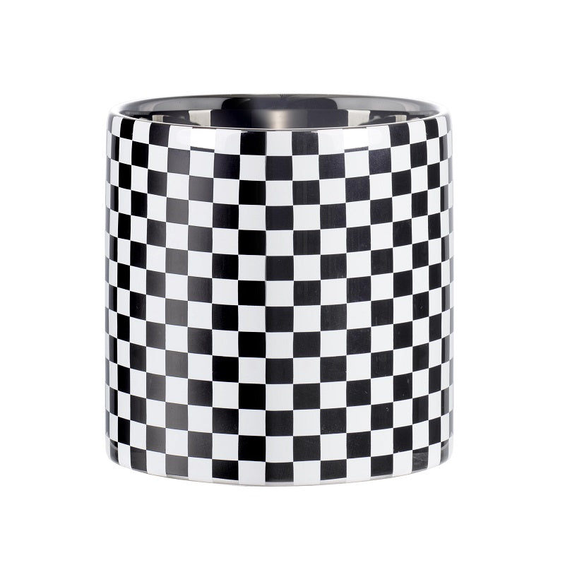 Lush Ceramic Pot-Chequered 14x14x14cm-