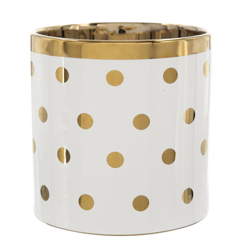 Lush Ceramic Pot-Navya Golden Dots 12x12x12cm-