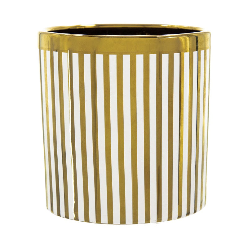 Lush Ceramic Pot-Navya Golden Herringbone 14x14x14cm-