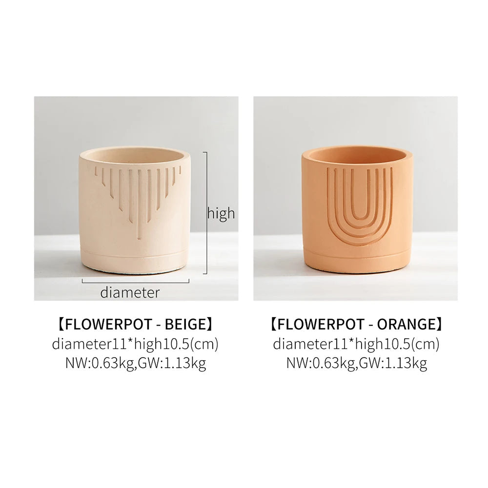 Minimalist Cement Flower Plant Pot-