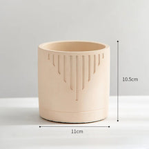 Minimalist Cement Flower Plant Pot-Off-white-