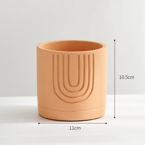 Minimalist Cement Flower Plant Pot-Orange-