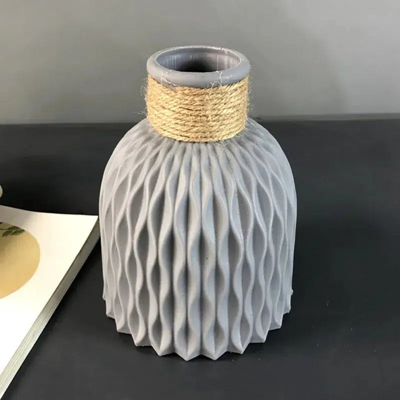 Modern Decor Home Plastic Vase-Grey-