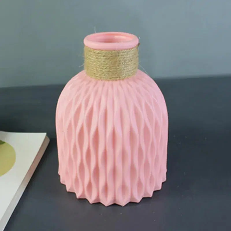 Modern Decor Home Plastic Vase-Pink-