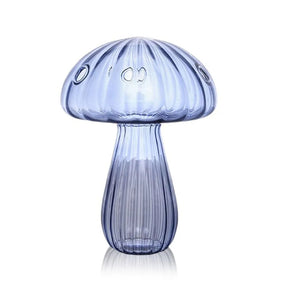 Mushroom Glass Vase-Blue-