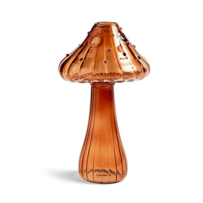 Mushroom Glass Vase-Brown-