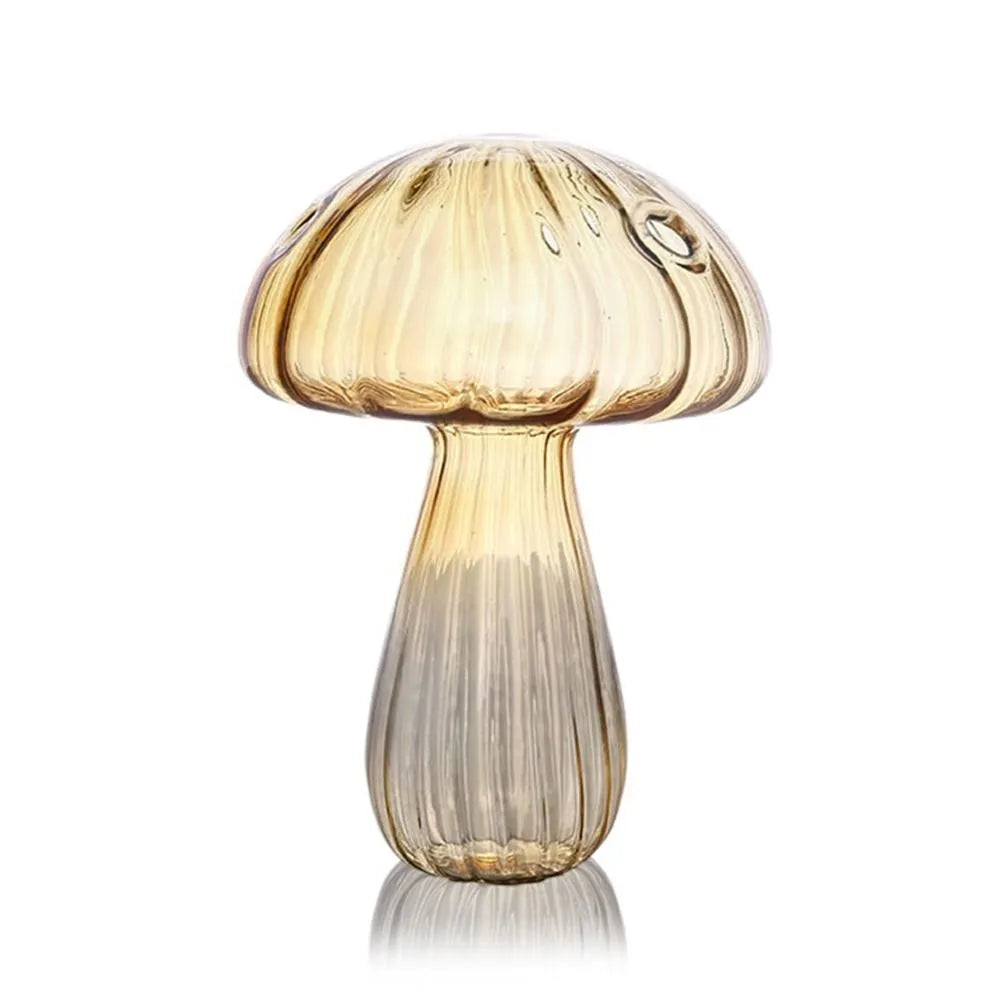 Mushroom Glass Vase-Yellow-