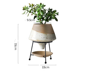 Nordic Ceramic Iron Frame Flower Pot-