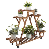 Pine Wood Plant Stand-Gold-