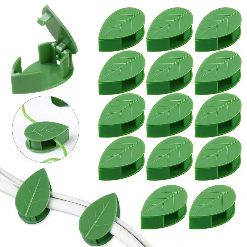 Plant Climbing Wall Fixture Clips 10/30Pcs-Green Leaf-10 PCS-