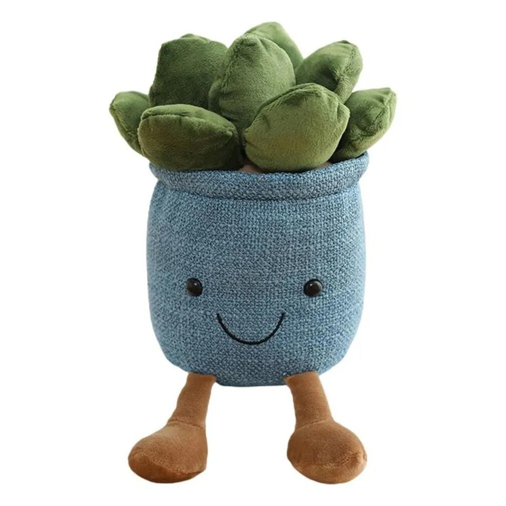 Potted Succulent Plant Plushie-Blue-