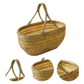 Rattan Picnic Grocery Basket-40x25cm-