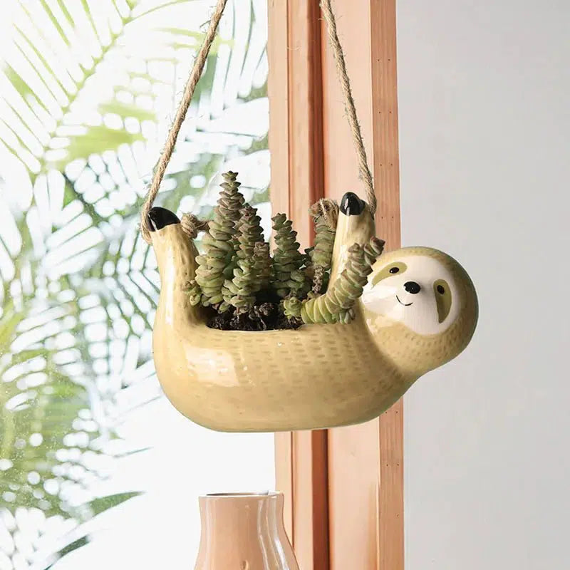 Sloth Ceramic Plant Hanger-