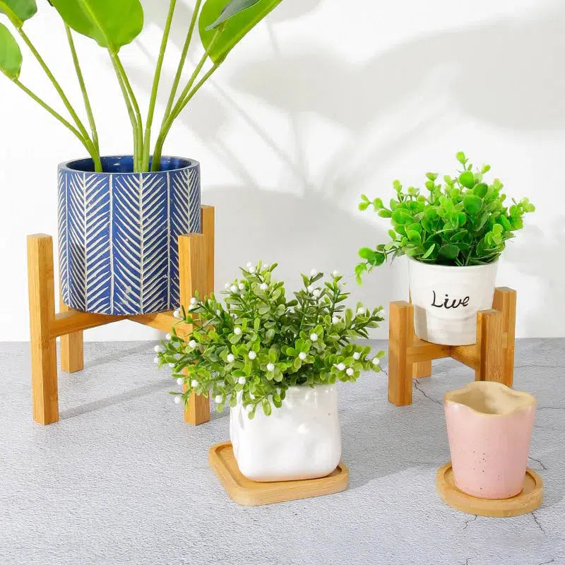 Small Durable Wood Plant Stand Rack-