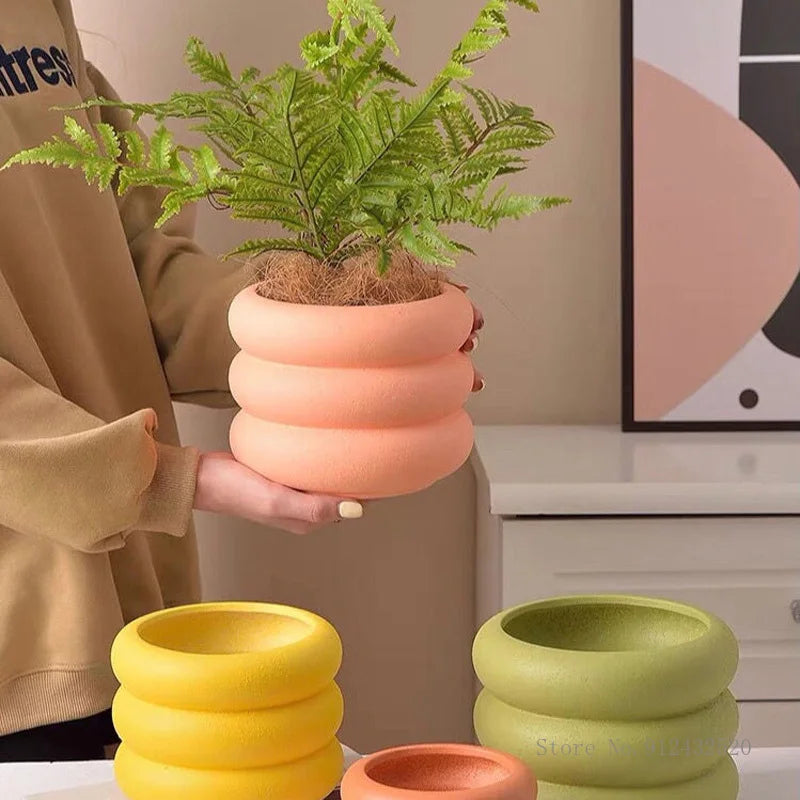 Stylish Wave Design Plant Pots-