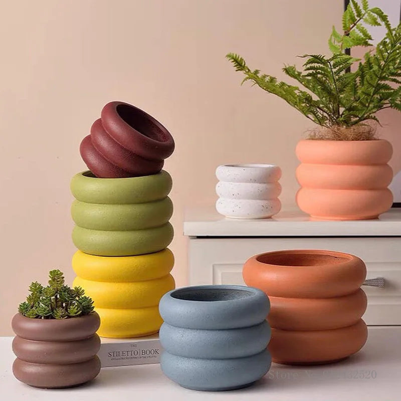 Stylish Wave Design Plant Pots-