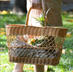 Woven Shopping Basket Bag-