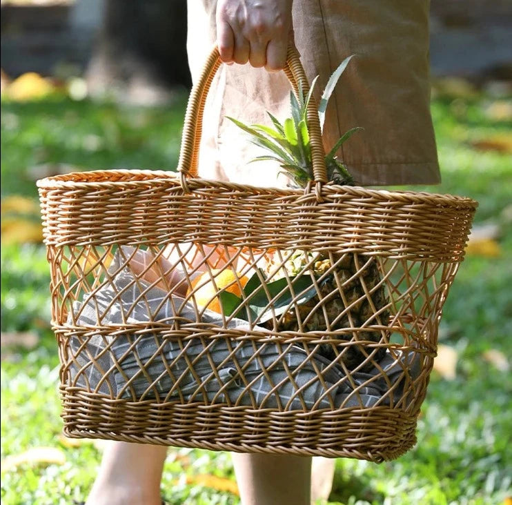 Woven Shopping Basket Bag-