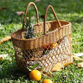 Woven Shopping Basket Bag-