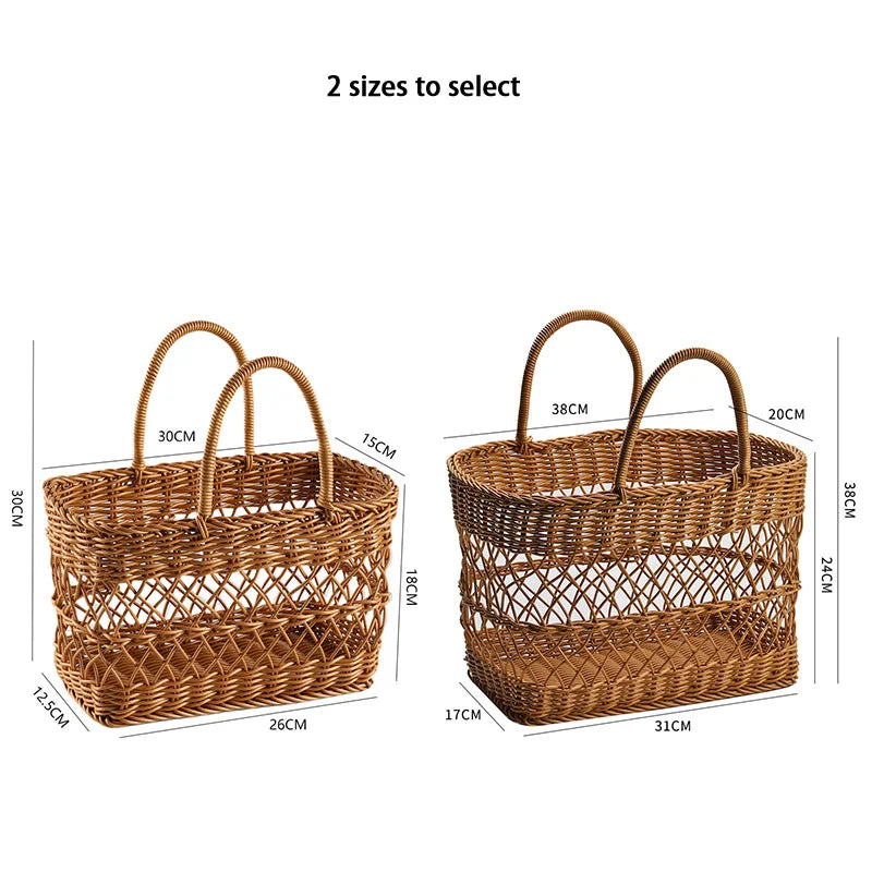 Woven Shopping Basket Bag-