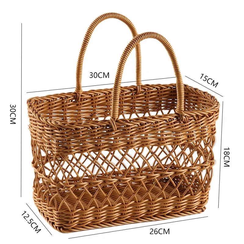 Woven Shopping Basket Bag-Small-