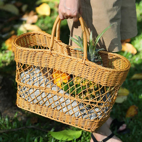 Woven Shopping Basket Bag-